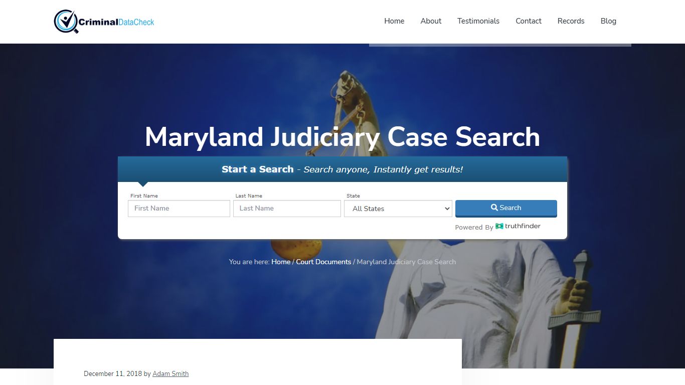 Maryland Judiciary Case Search - Criminal Data Check